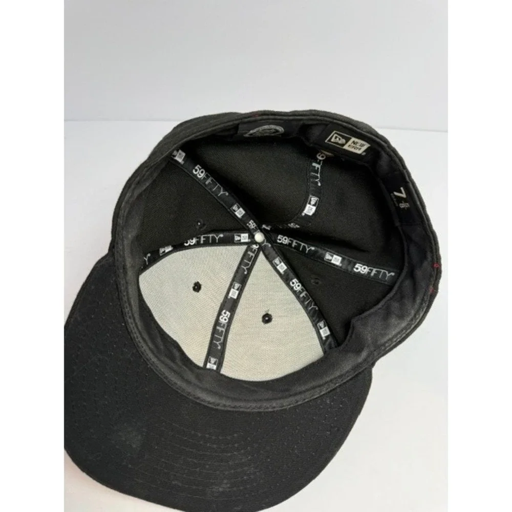 New Era 59FIFTY San Jose Sharks Fitted Hat Black White NHL Size 7 5/8 Cap